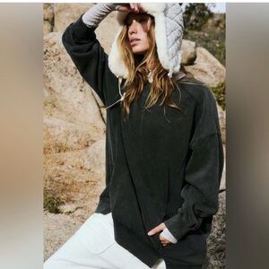 Free People Black Intercept Tunic sweat shirt.